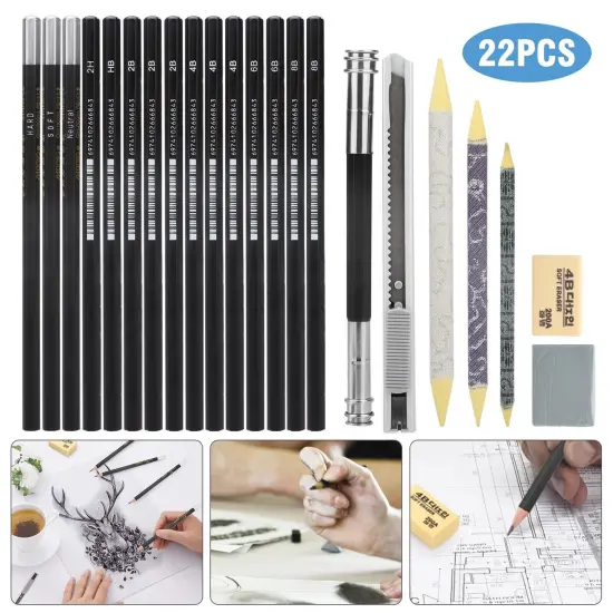 22Pcs Kids Drawing Kit with Pencils, Sketch, and Charcoal Tools {1}