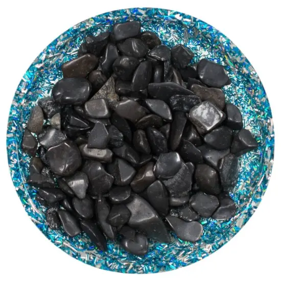 Black Tourmaline Crystal Chips &ndash; Size L1 {1}
