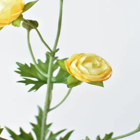 22" Faux Mini Yellow Ranunculus Stem {3}