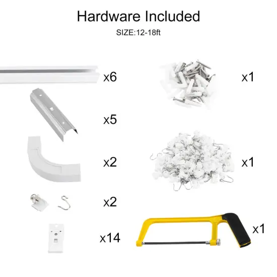 Kitcheniva Shower Curtain Track Kit Room Divider 12-18 Ft {4}