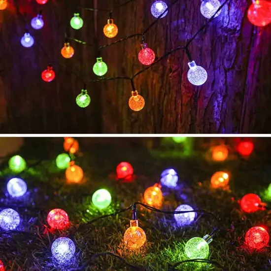 Solar-Powered Waterproof 50 LED String Lights White {4}