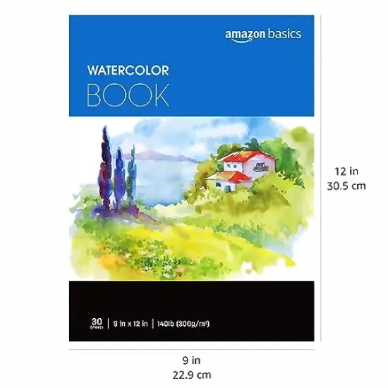 Watercolor Pad, 9"x12", 140 lb / 300 gsm, 30 Sheets, White {4}