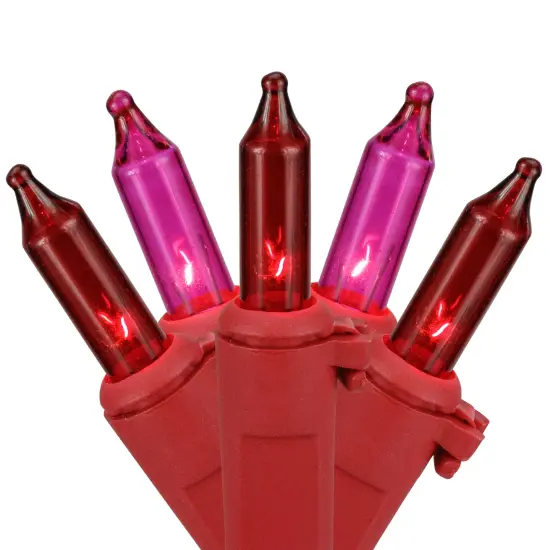 Northlight Mini Christmas Light Set - Red and Pink - 10' Red Wire - 50ct {1}