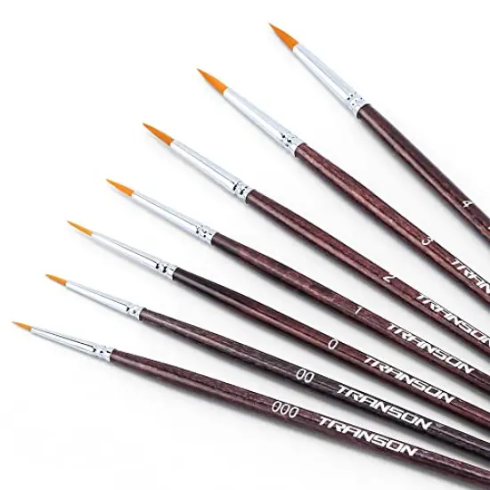 7 Pcs Detail Model Paint Brushes for Acrylic, Gouache, Oil, Tempera and Face Painting {1}