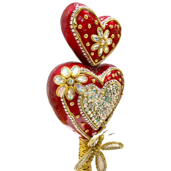 Valentine's Day Jeweled Hearts laminated Capiz Table D&eacute;cor - Holiday Tree {3}