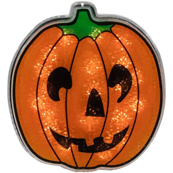 Northlight Lighted Jack O' Lantern Halloween Window Decoration - 13.5" Orange {3}