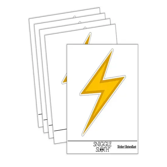 Lightning Bolt Thunderbolt Outline Waterproof Vinyl Phone Tablet Laptop Water Bottle Sticker Set - 5 Pack {2}