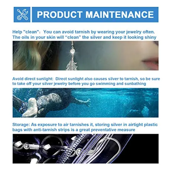 120 Pieces/60 Pairs 925 Sterling Silver Earring Hooks , Ear Wires Fish Hooks, Hypo-allergenic Jewelry Findings Parts with 120 PCS Clear Silicone Earring Backs {2}