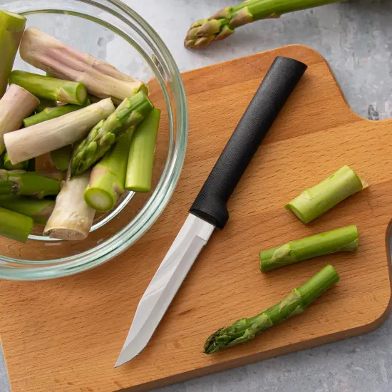 Rada Cutlery Serrated Paring Knife, Stainless Steel Spear Tip Parer Knives for Saw-Cutting Action, Durable Resin Handle {5}