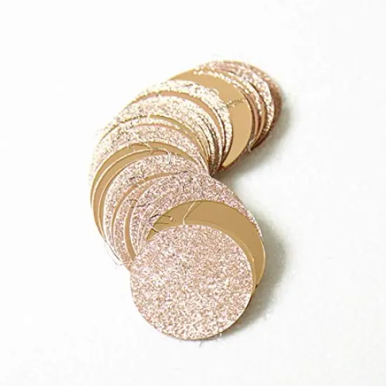 4 strings of 13 feetGlitter Champagne Gold Decorations Paper Circle Dots Garland Party Streamers Bunting Backdrop Hanging Decor Banner/Wedding/Bachelorette/Bridal Shower/Christmas/New Year/Home/Engagement/ {6}