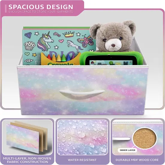 Sorbus Extra Wide Dresser Organizer With 8 Drawers - Large Storage Furniture for Bedroom, Hallway, Living Room, Nursery & Closet Rainbow sparkle {3}