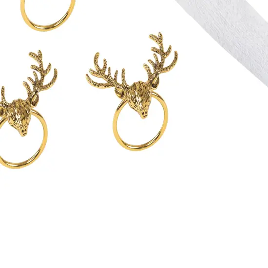 Bronze Deer Head Decorative Napkin Ring Set of 4 {4}