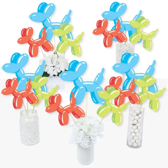 Big Dot of Happiness Balloon Animals - Happy Birthday Party Centerpiece Sticks - Table Toppers - Set of 15 {3}