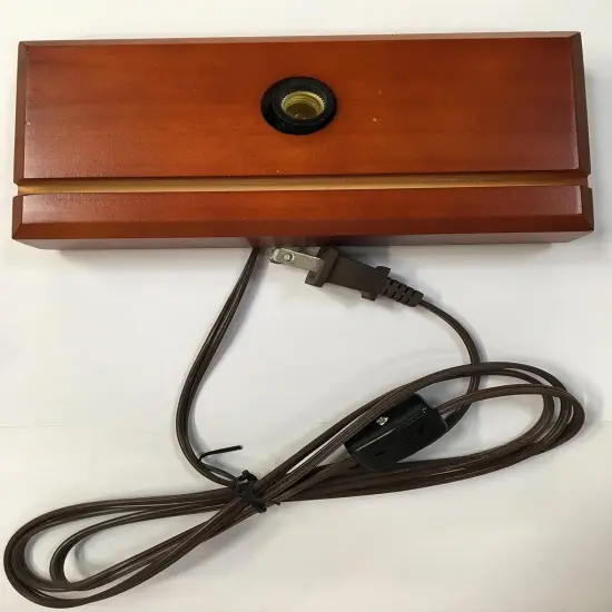 Cherry Fan Rectangle Lamp Base w/Cord and Socket Set {1}