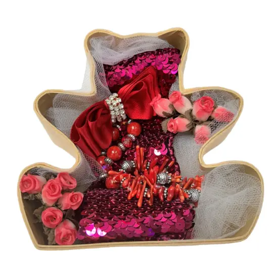 Value Pack of 6 Teddy Bear Gift Box with Soft Felt Touch {3}