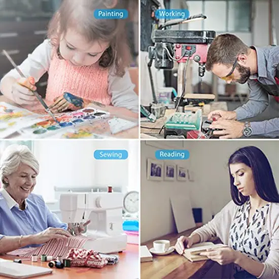 LED Desk Lamp with Clamp, 3-Level Dimmable Desk Light 6000K Daylight, Extra-Long Flexible Gooseneck Clip on Light, Eye-Care Clamp Lamp for Painting, Workbench, Reading or Sewing, Bed Bedside {4}