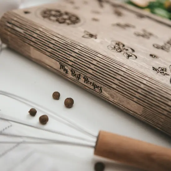 Wooden Blank Recipe Book Binder, Cooking Gift for Woman, Personalzied Recipe Book {6}