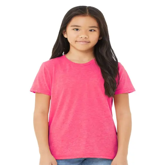 BELLA + CANVAS&reg; Slim Fit Youth Crew Neck Tee Charity pink {1}