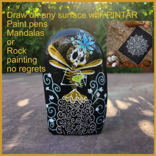 Pintar Acrylic Paint Markers - Pack of 6 Gold & Silver with 0.7 mm Tips {5}