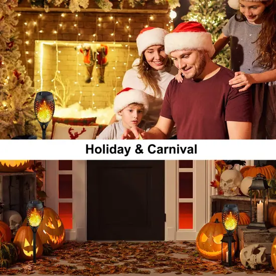 8 Pieces Solar Outdoor Lights, Solar Torch Light with Flickering Flame, Waterproof Solar Garden Lights, Outdoor Decorations for Patio Yard {4}