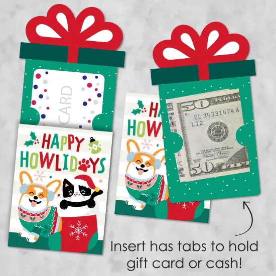 Big Dot of Happiness Christmas Pets - Cats and Dogs Holiday Party Money and Gift Card Sleeves - Nifty Gifty Card Holders - Set of 8 {3}