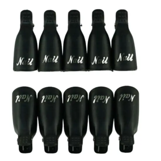 Kitcheniva Silicone UV Gel Polish Remover Wrap Soak Off Cap Clip Nail Art Tool Black-10 pcs {2}