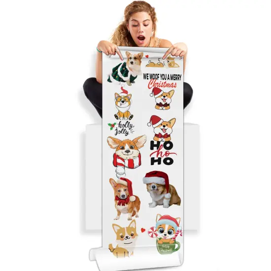 Festive Christmas Corgis: DTF (Direct-to-Film) Gang Sheets - 22x60 DTF Gang Sheet, Custom DTF Transfers , Wholesales Gang , Bulk DTF Sheets , Ready to Press , Direct to Fil Transfer, Personalized Heat Print {1}