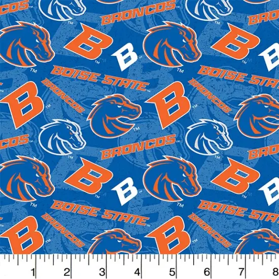 Sykel Enterprises-Boise State University Cotton Fabric-Boise State Broncos Tone On Tone Cotton Quilting Fabric {1}