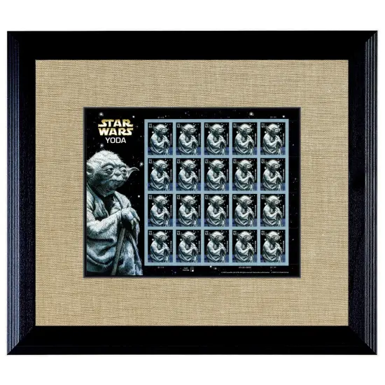 Star Wars Yoda U.S. Stamp Sheet in 16x14 Wood Frame {1}