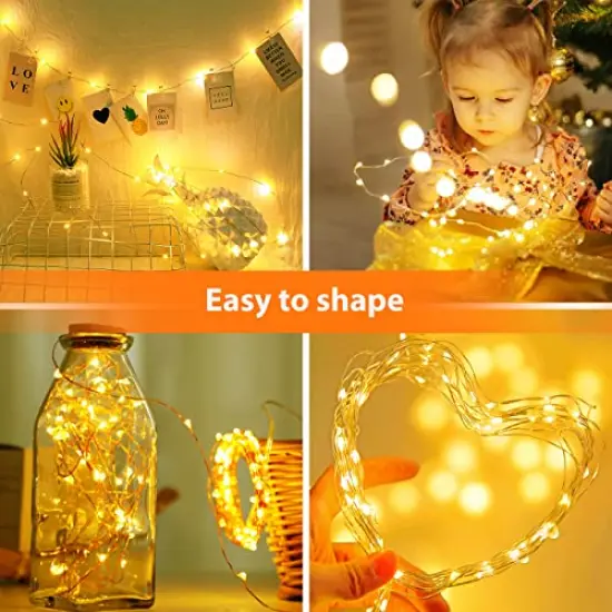 litogo 24 Pack Fairy Lights Battery Operated, 7ft 20 LED Fairy Lights Waterproof Silver Wire Twinkle Lights, Mini Fairy Lights for Mason Jars for DIY Wedding Party Christmas Bedroom, Warm White {6}