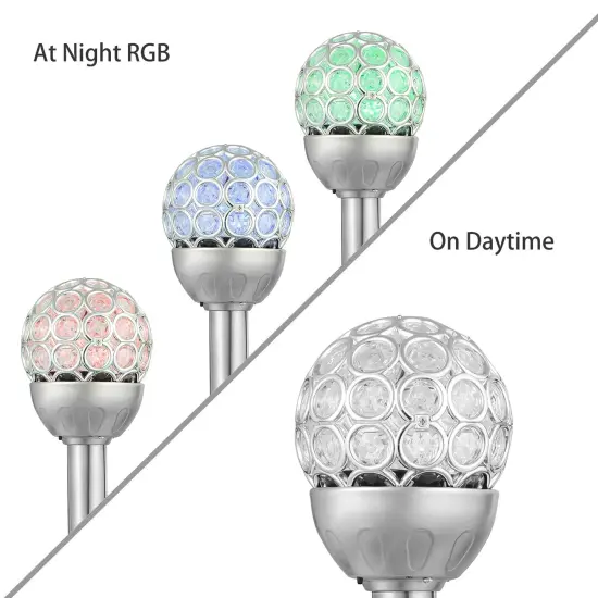 3 Pcs Outdoor Solar Lights Ball RGB Light Garden Decor Lamp Landscape Christmas {4}