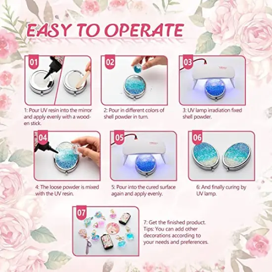 YIEHO 300g UV Resin Clear,Hard,Upgraded Crystal Clear Epoxy Resin Up Premixed UV Cure Resin for Craft Jewelry Making {2}