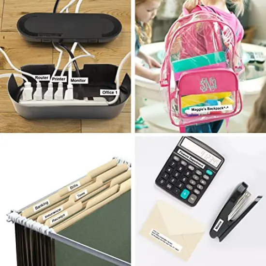 E10 Bluetooth Label Maker Machine with Tape, Continuous Waterproof Label, Versatile App with 35 Fonts and 1k+ Icons, Inkless Labeler for Home, Kitchen, School, Office Organization, Green {5}