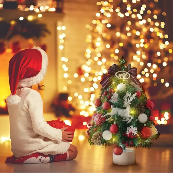 18Inc Mini Christmas Tree with 10FT Lights {2}