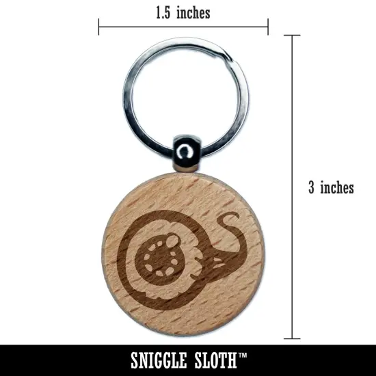 Creepy Eyeball Spooky Engraved Wood Round Keychain Tag Charm {2}