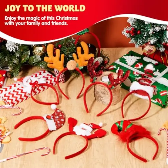 JOYIN 8 Packs Christmas Headbands Christmas Head Hat Toppers Christmas Costume Accessories for Women Men Kids Christmas Parties Xmas Holiday Party Favors Photo Booth {5}