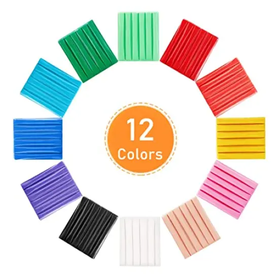 Small Modeling Clay Set, 12 Colors Safe & Non-Toxic Oven Bake Polymer Clay Starter Kit for Kids/Beginners {2}