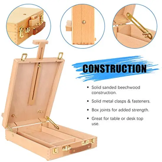 Art Supplies Box Easel Sketchbox Painting Storage Box, Adjust Wood Tabletop Easel for Drawing & Sketching Student (Painting Easel Box) {5}