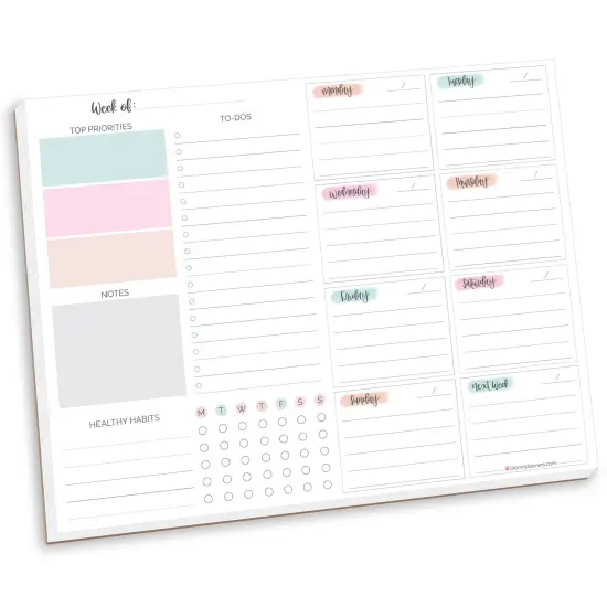 bloom daily planners Planning Pad, 8.5" x 11", Weekly To-Do List & Planner, Pastel {1}