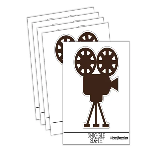 Film Movie Camera Waterproof Vinyl Phone Tablet Laptop Water Bottle Sticker Set - 5 Pack {2}
