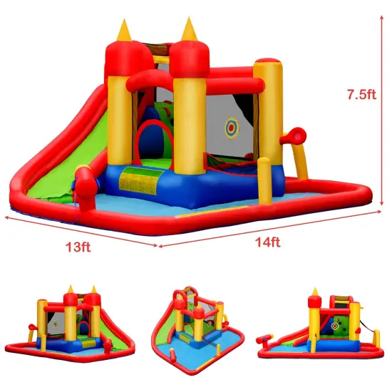 Inflatable Blow Up Water SlideBounce House with 740 W Blower {3}