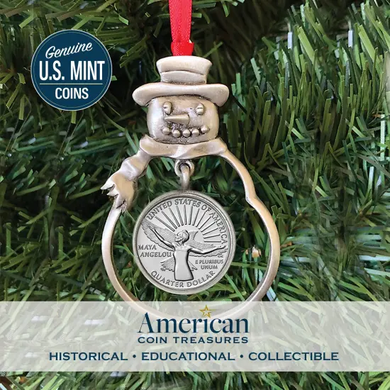 Maya Angelou Women's Quarter Snowman Ornament {4}