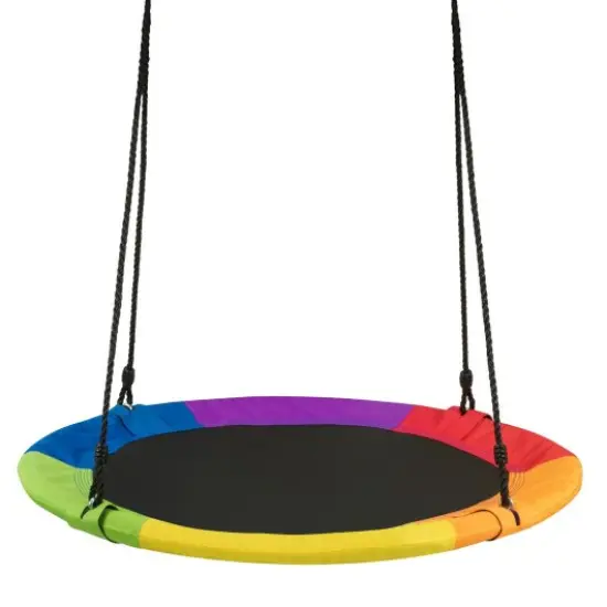 40 Inch 770 lbs Flying Saucer Tree Swing Kids Gift with 2 Tree Hanging Straps-Multicolor {3}