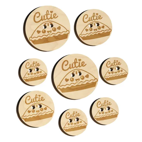 Cutie Pie Wood Buttons for Sewing Knitting Crochet DIY Craft {7}