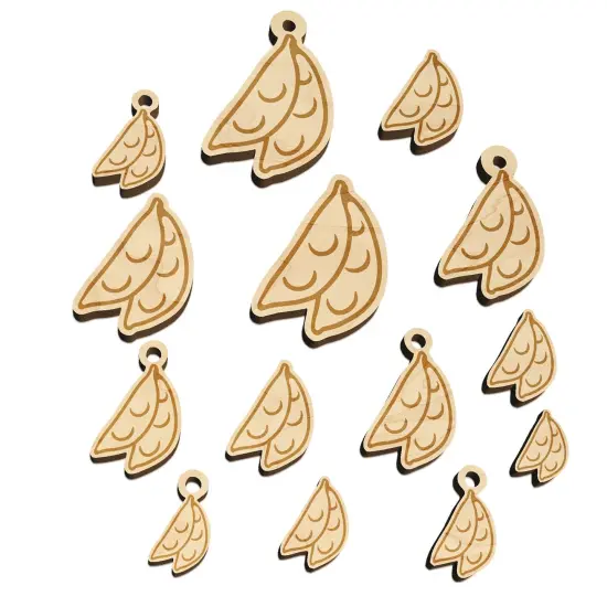Snow Peas Vegetable Mini Wood Shape Charms Jewelry DIY Craft {7}