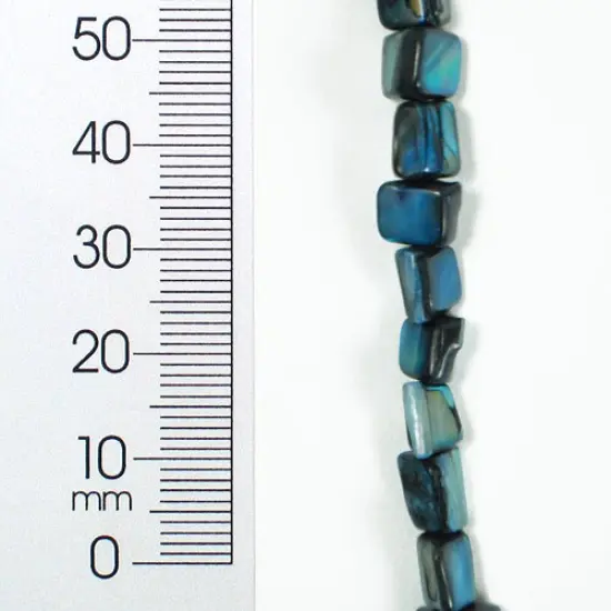 6 Packs of Tinted Shell Nugget Blue 2x8" Strand {1}