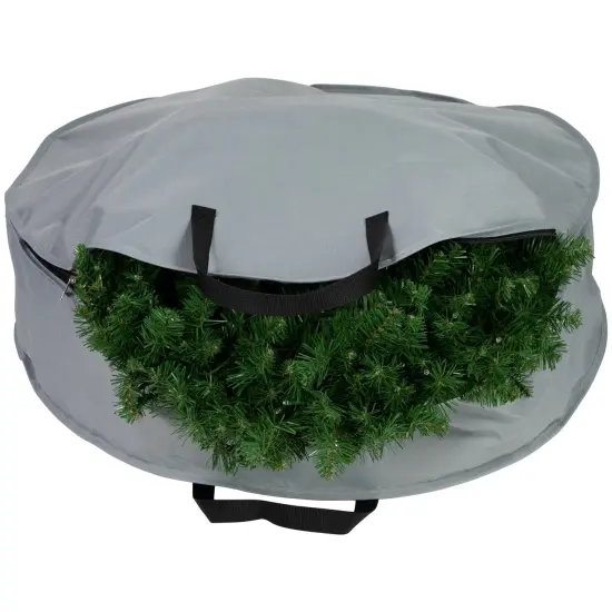 Northlight Multi-Seasonal Wreath Storage Bag - 30" - Gray {5}