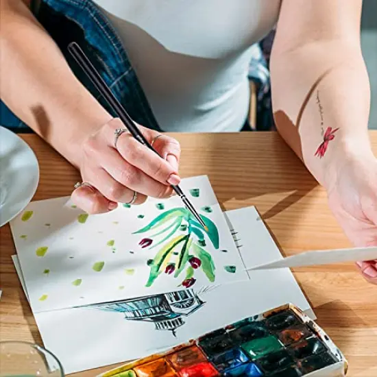 15 PCS Miniature Paint Brushes, Model Brushes Micro Detail Paint Brush Set, Fine Detailing for Acrylics, Oils, Watercolors & Paint by Number, Citadel, Figurine, Warhammer 40k (Black) {4}