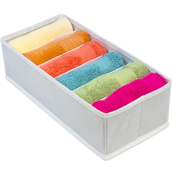 Sorbus Set of 4 Foldable Drawer Dividers, Storage Boxes, Closet Organizers, Under Bed Organizer White {5}