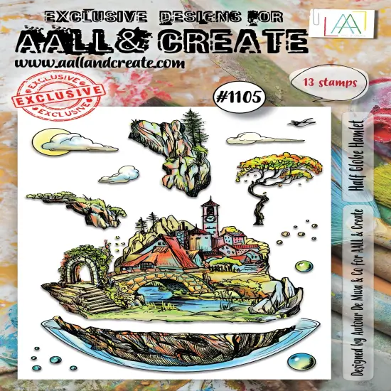 AALL And Create A6 Photopolymer Clear Stamp Set-Half Globe Hamlet {1}